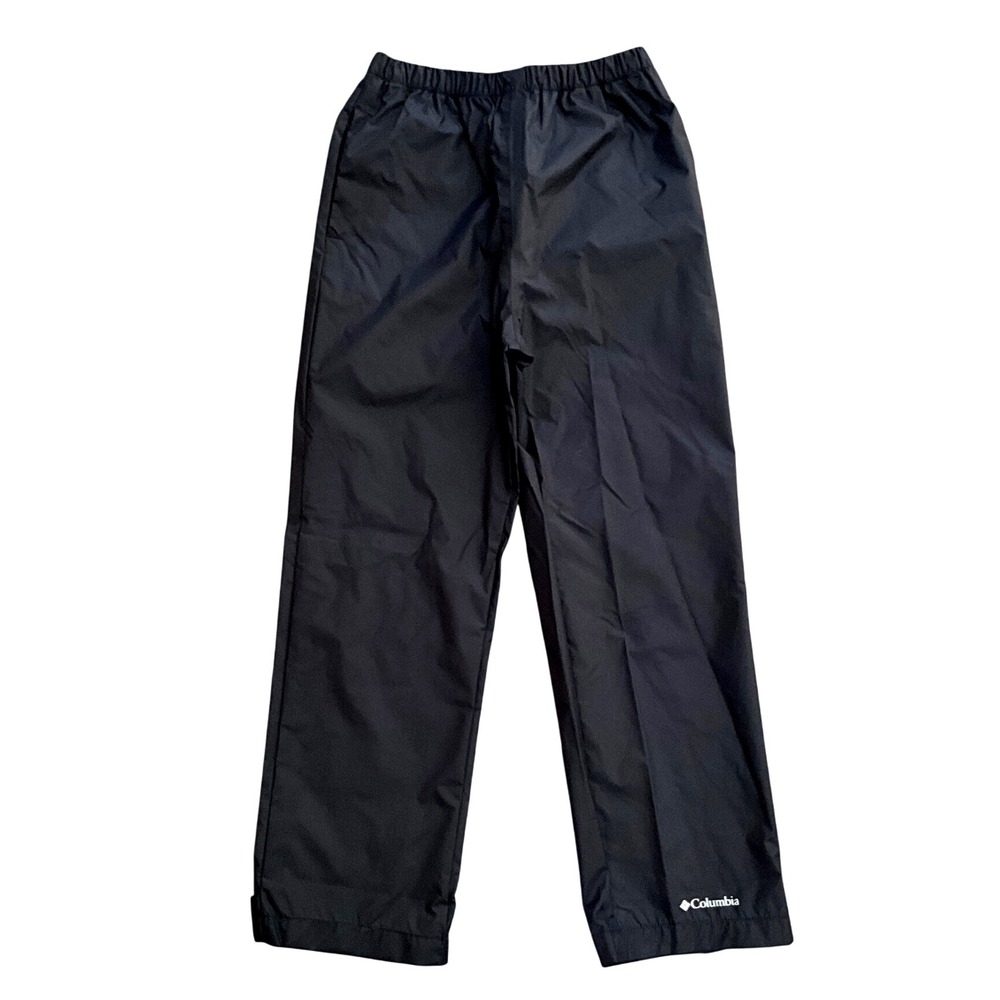 Columbia Omni-Tech Youth Waterproof Packable Rain Pants Black Kids Size 8 Hiking